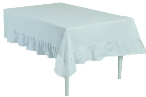 Tovaglia panama tinta unita con grande frill disponibile in 12 varianti colore