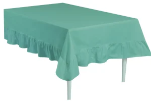 Tovaglia panama tinta unita con grande frill disponibile in 12 varianti colore
