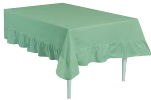 Tovaglia panama tinta unita con grande frill disponibile in 12 varianti colore