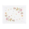 TOVAGLIETTA LINO E COTONE CON STAMPE FLOREALI E PIZZO