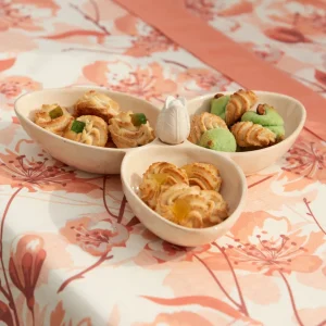 Vassoio decorativo 3 scomparti porcellana